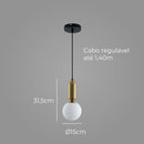 Pendente Cuica Bronze e Branco P/ E27 HL008S Bella ST2844