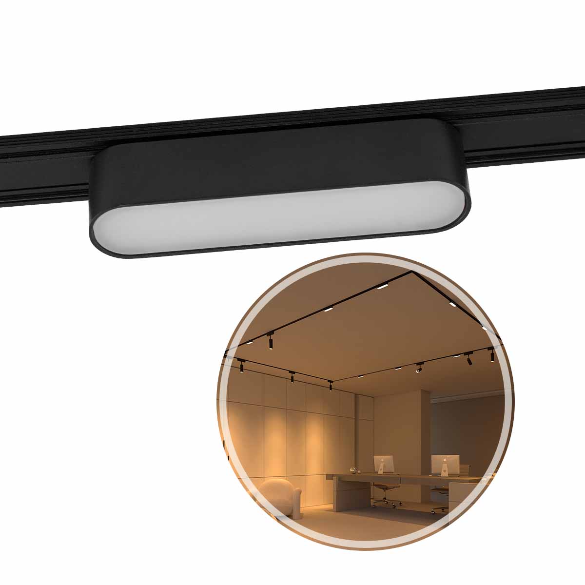 Módulo LED Difusor kay Magnético 6W Br. Quente p/ Trilho 6555 Nordecor
