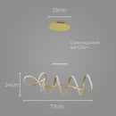 Pendente Moderno Zig Dourado TP003G 84cm 35W 3000k Bella ST1513-Bella Iluminação-Starlumen