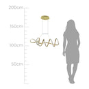 Pendente Moderno Zig Dourado TP003G 84cm 35W 3000k Bella ST1513-Bella Iluminação-Starlumen