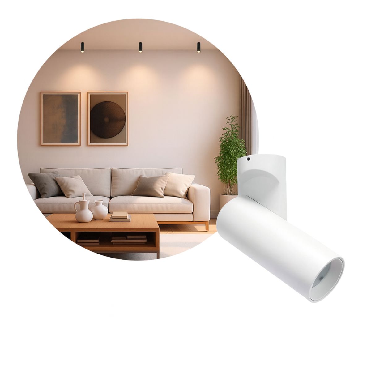 Spot LED de Sobrepor Rubik 10W 3000K Branco Orientável IRC97 Opus ST32