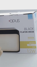 Plafon LED 24W em Metal e Acrílico Black 40x40cm ST1935