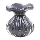 Vaso Frufru Cinza Grafite Trouxinha Cristal Murano 12cm São Marcos 3294/GF St2053