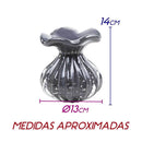 Vaso Frufru Cinza Grafite Trouxinha Cristal Murano 12cm São Marcos 3294/GF St2053