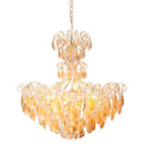Lustre Clássico Bemmel Blend Branco e Cristais Dourados  8-9306 BR DR P/6x E14 ST1366
