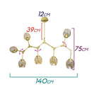 Pendente Orbe Dourado e Champagne 7xE27 KY001MG Bella Iluminação ST1483