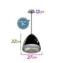 Pendente Lampetta Metal E Vidro P/ Lampadas Tipo E27 29853 PT St1768