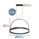 Pendente Emily Anel Preto LED Integrado 30W Ø60cm  PL31198-BK ST1756
