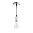 Pendente Tubo Cilindro Metal Soquete E27 Cordão DS2345 St1374-Cromado