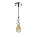 Pendente Tubo Cilindro Metal Soquete E27 Cordão DS2345 St1374-Cromado