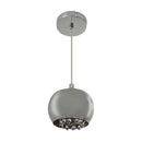 Pendente Cuba vidro Cromada e Cristal K9 Ø13cm QPD1279-CR St1225