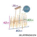 Lustre Pendente Blanc Starlux 80cm P/38 Lâmpadas E14 SW-10169C St1794