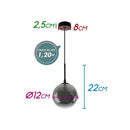Pendente Grape Preto Globo Smoky P/G9 Starlux ZR082-SKY ST2068