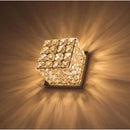 Arandela Cristal Legítimo K9 Cubo Aço Inox AR-4559 St4559