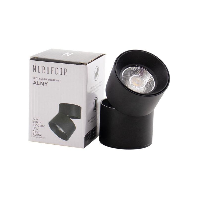 Spot Sobrepor Articulável Alny 10W Branco Quente 3000k 24° Nordecor ST3129
