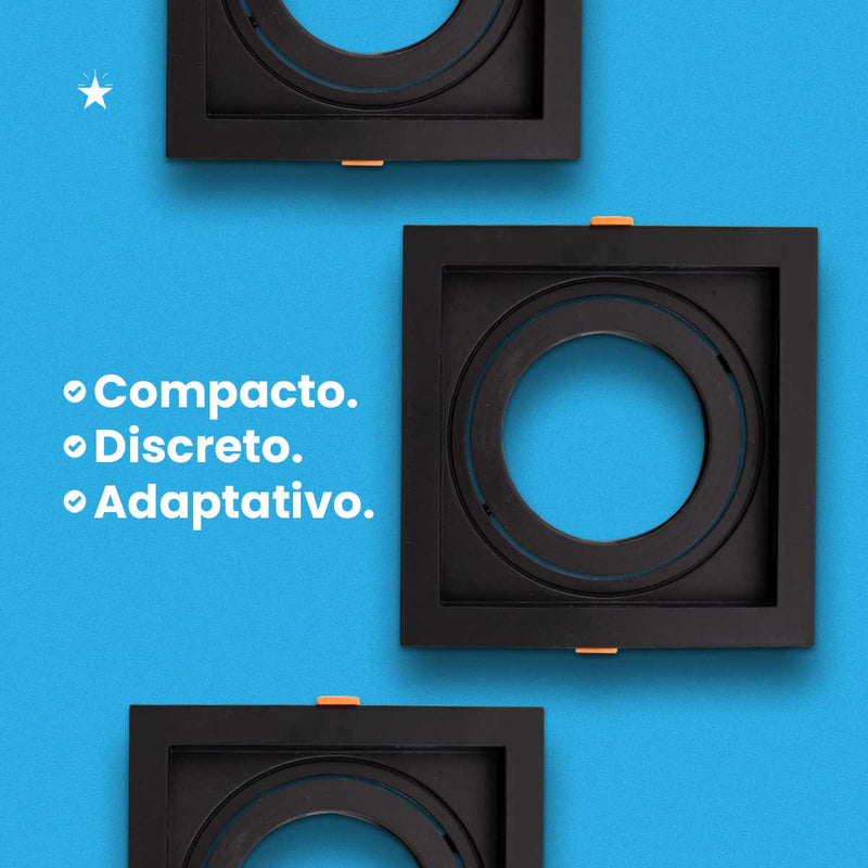 Spot de Embutir FLEA Quadrado Preto P/ PAR30 E27 6194 Nordecor ST3104