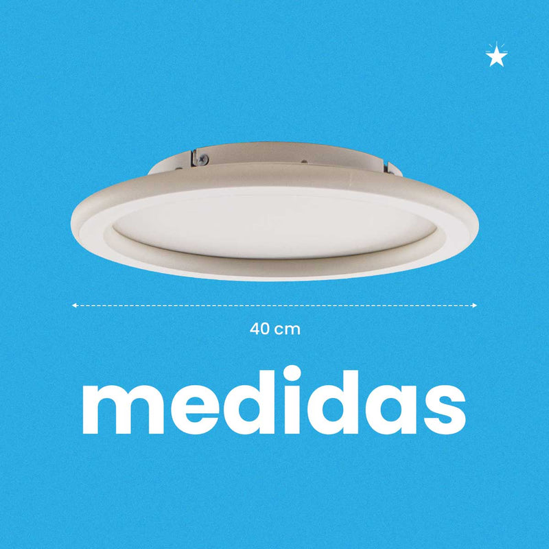 Plafon Embutir LED Slin 40cm Branco LED 38W Multicor PZ-1058/400Y ST3138