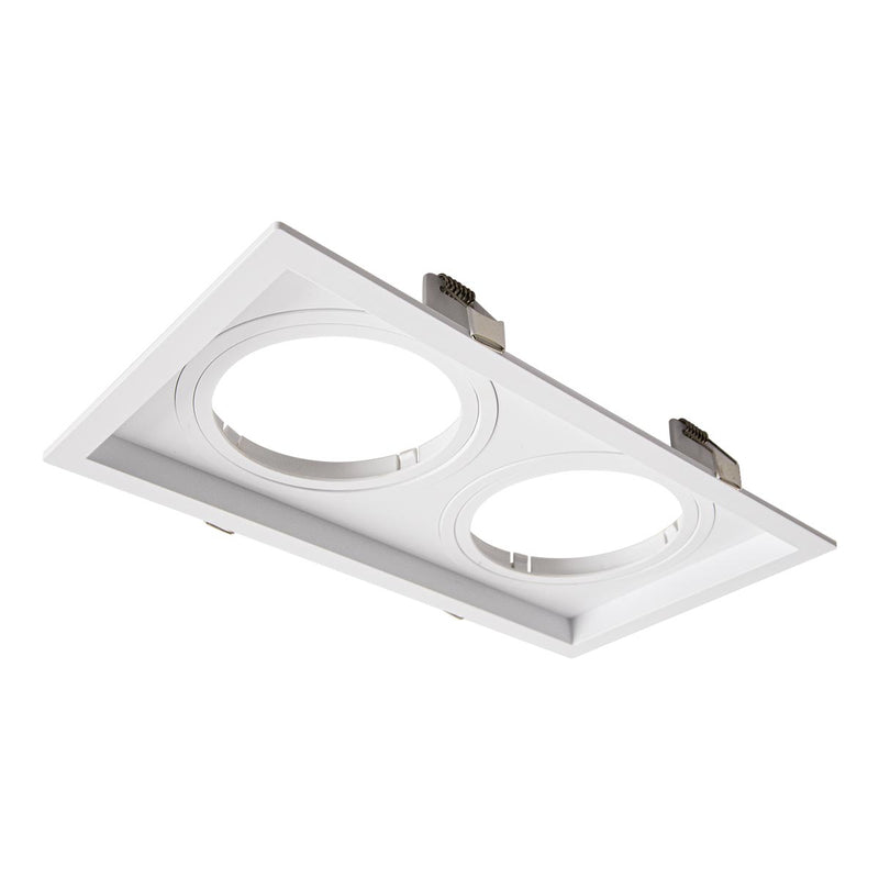 Spot Duplo de Embutir Recuado p/ 2x GU10 AR111 Pix ST3167