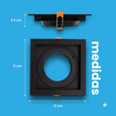 Spot de Embutir FLEA Quadrado Preto P/ PAR30 E27 6194 Nordecor ST3104-Nordecor-Starlumen