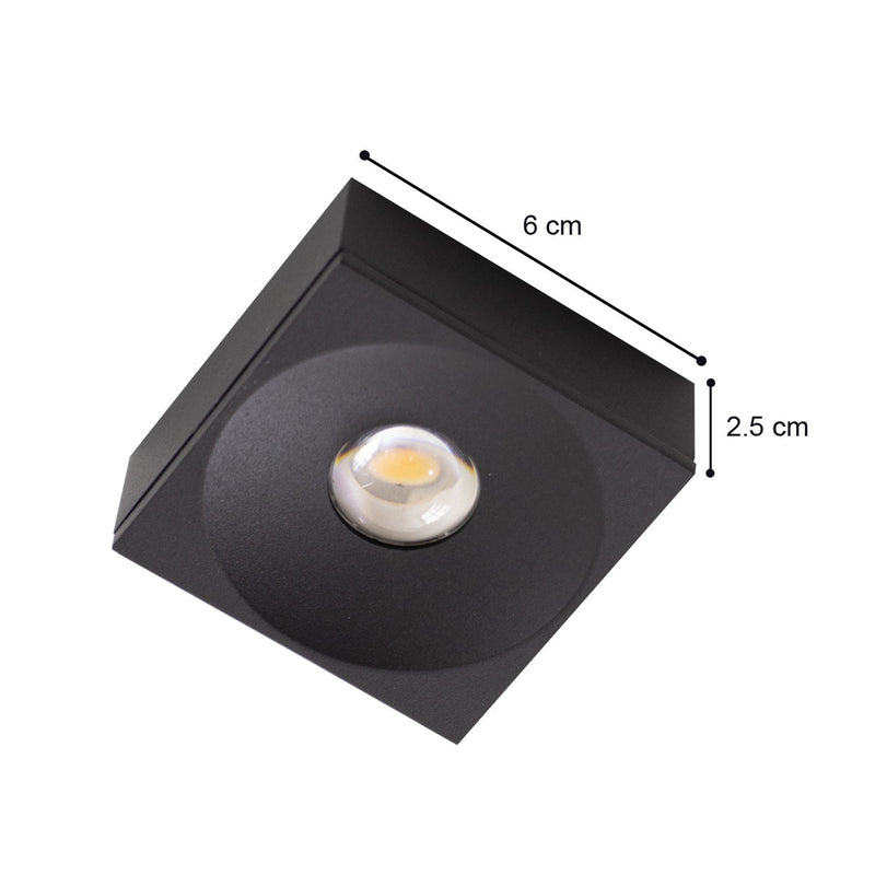 Spot Sobrepor LED 3W 127V P/ Teto Parede Pergolado DS9850/DS9857 ST1553