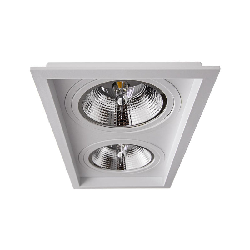 Spot Duplo de Embutir Recuado p/ 2x GU10 AR111 Pix ST3167