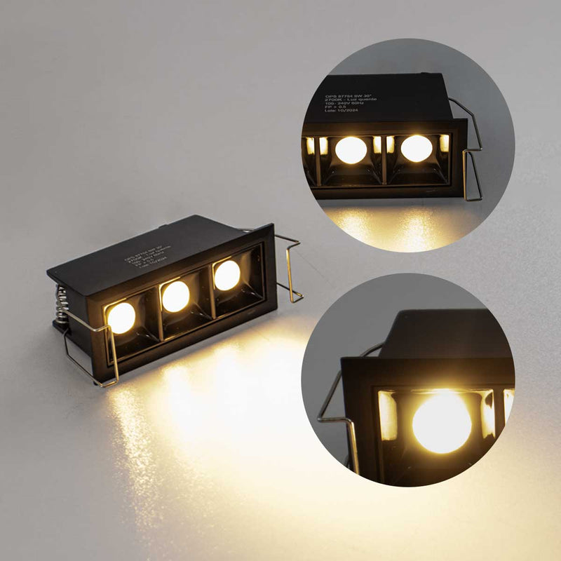 Spot Soul Embutir 3 Focos 30° 6W Luz Quente 2700k PRO 87784 Opus ST3050