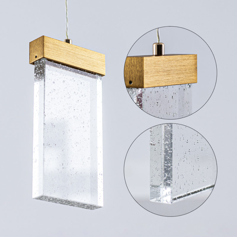 Pendente Lustre Waterfall Retangular C/ LED Integrado Multicor LUS-12 ST3136