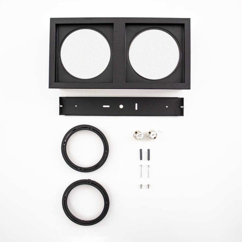 Plafon Spot de Sobrepor Box Duplo p/ 2XGU10 AR111 Starlumen ST2950