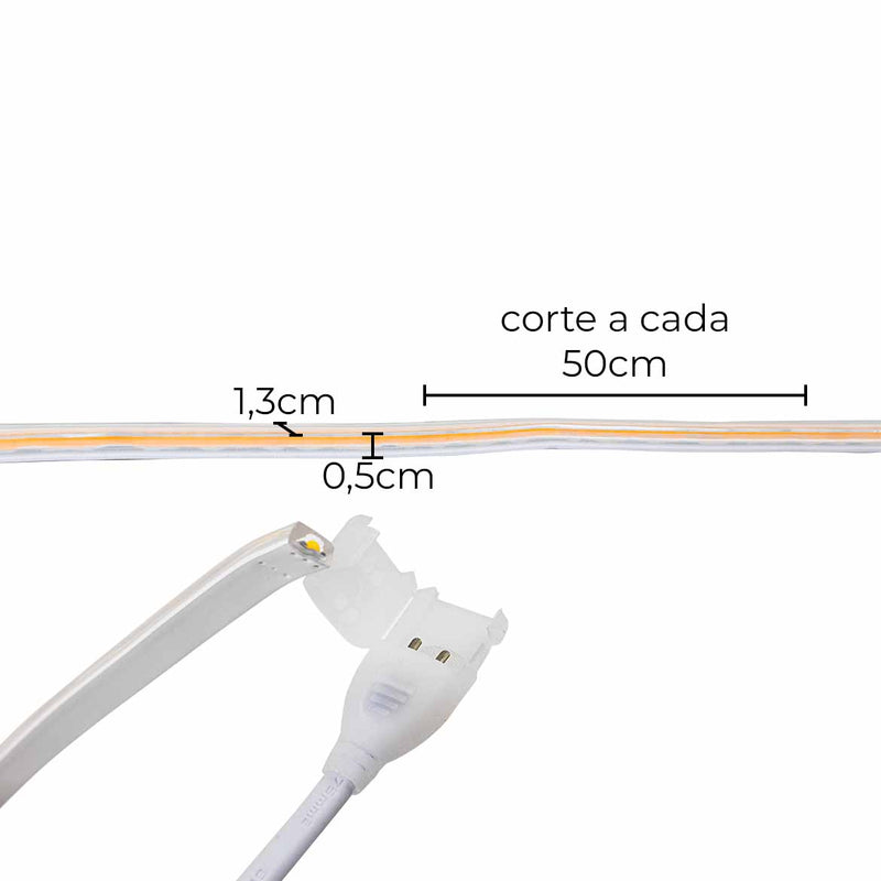 1 M de Fita LED COB 110V Luz Quente 10W 800lm P/ Área Externa + Plug Gaya ST3077-Gaya-Starlumen