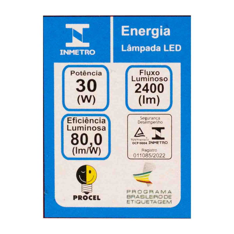 Lâmpada LED Globe Bulbo T 30W Luz Fria 6500K 180° 10881 Kian ST9007
