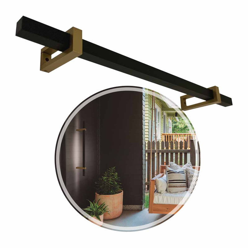 Arandela Plafon LED Olympic Preto e Dourado 25,5W Luz Quente 15016PRDR3K Enerlux ST3098