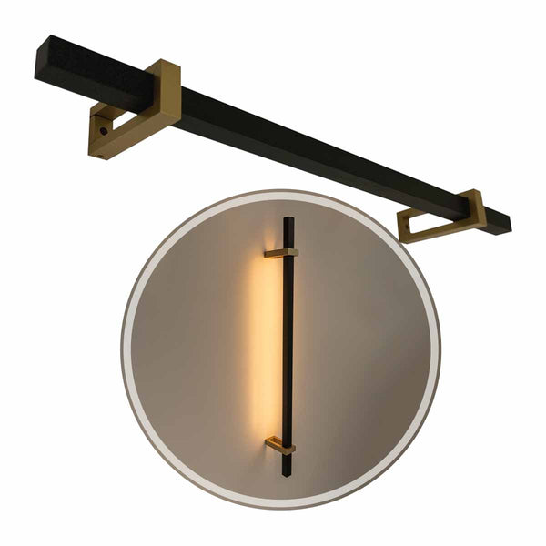 Arandela Plafon LED Olympic Preto e Dourado 25,5W Luz Quente 15016PRDR3K Enerlux ST3098