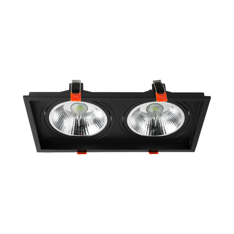 Spot Luminária Teto Retangular Embutir Loyo p/ 2xAR111 Nordecor ST3235