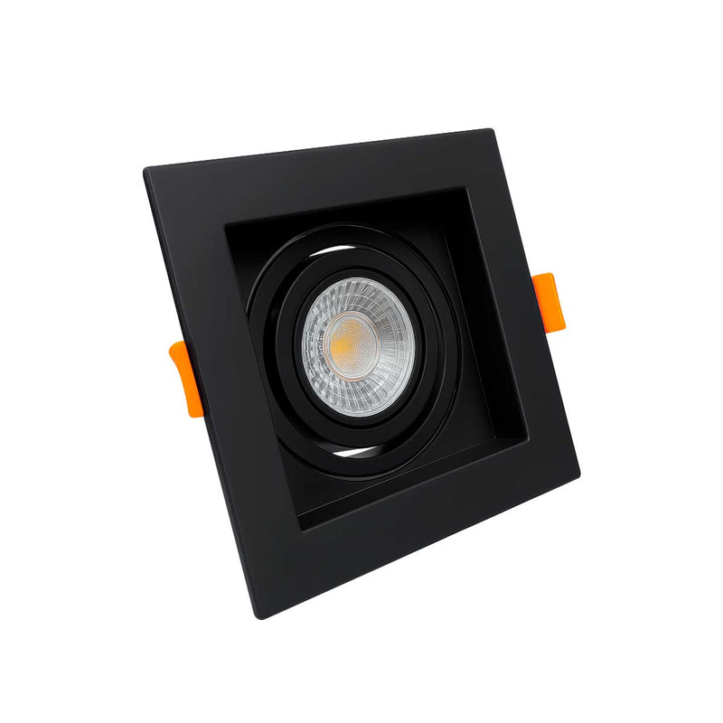 Spot Embutir Quadrado Recuado Foco Orientável ABS p/ MR16 GU10 Delis ST3249