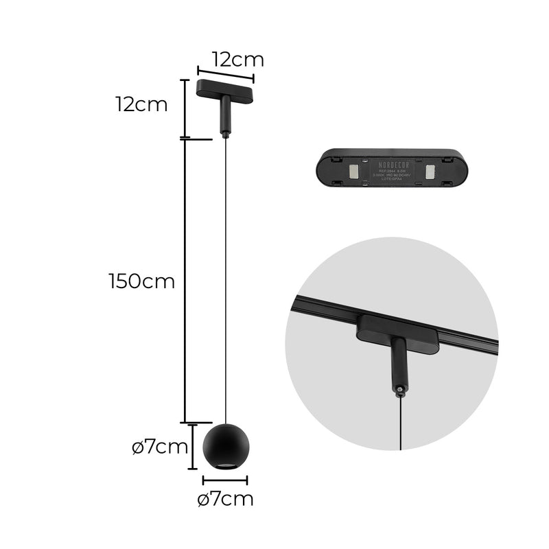 Pendente LED Magnético Kay TEZ 38° 8,5W Luz Quente P/ Trilho 2844 Nordecor ST3071