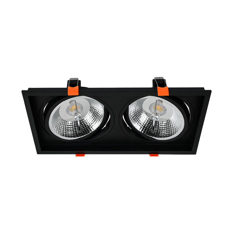 Spot Luminária Teto Retangular Embutir Loyo p/ 2xAR111 Nordecor ST3235