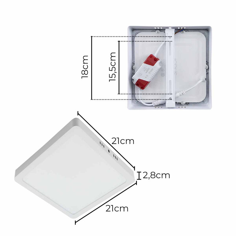 Painel Plafon LED 18W Sobrepor Quadrado Luz Neutra 4000K IR70 30470 Opus ST1873