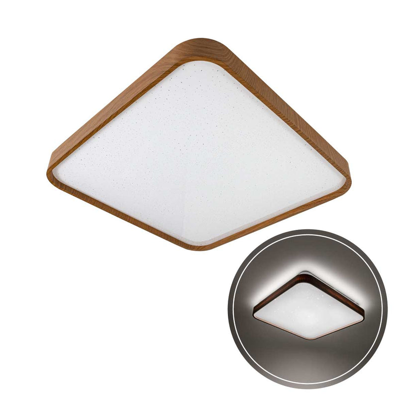 Plafon em Metal e Acrílico Amadeirado Timber 40cm LED 24W ST1936