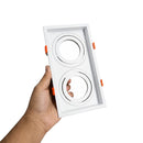 Spot Luminária de Teto Retangular Embutir Loyo p/ LED 2xPAR20 Nordecor ST3235-Nordecor-Starlumen