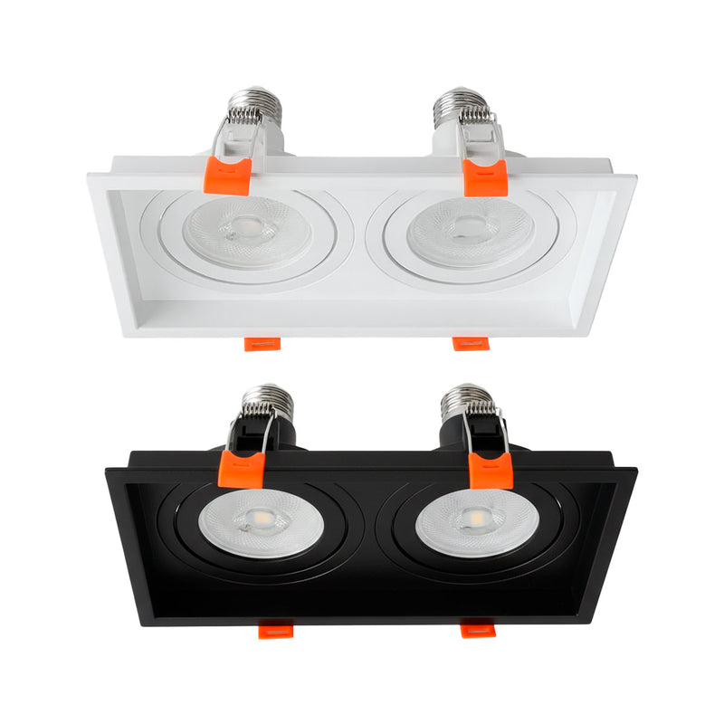 Spot Luminária de Teto Retangular Embutir Loyo p/ LED 2xPAR20 Nordecor ST3235-Nordecor-Starlumen