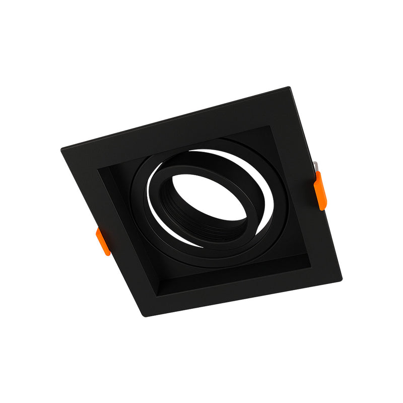 Spot Embutir Quadrado Recuado Foco Orientável ABS p/ AR70 GU10 Delis ST3249