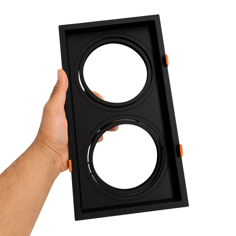 Spot Luminária Teto Retangular Embutir Loyo p/ 2xAR111 Nordecor ST3235