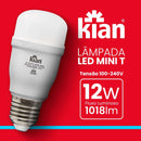 Lâmpada LED Mini T 12W Compacta 6500k Omnidirecional 360° Kian ST9006-Kian-Starlumen