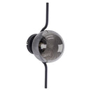 Arandela Malu Preto Fosco e Smoky ZR129-SKY Globo Vidro Starlux para G9 ST2597