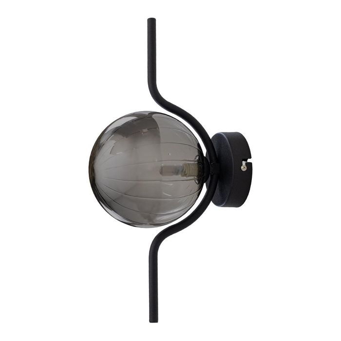 Arandela Malu Preto Fosco e Smoky ZR129-SKY Globo Vidro Starlux para G9 ST2597