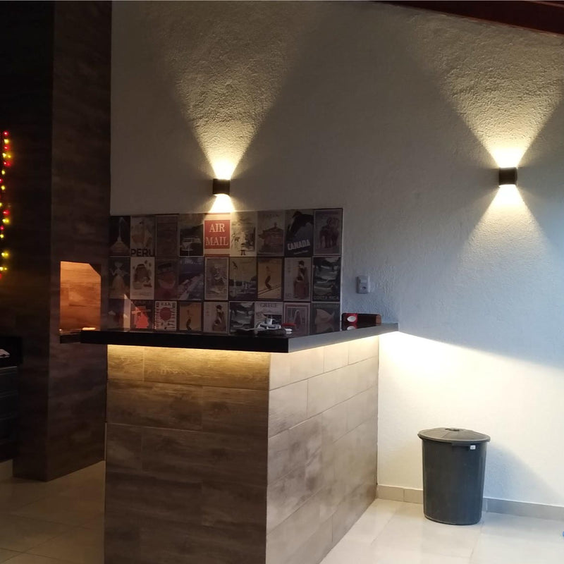 Arandela Marrom 2 Facho Luminária Externa Interna Muro Parede St397