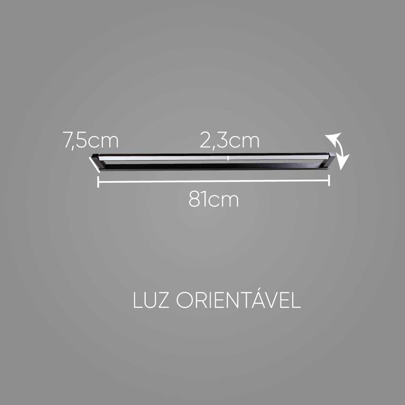 Arandela Fit Preta Led 13,2w Luz Direcionável 3000k 110V Newline AR15004LED1-PT St2064