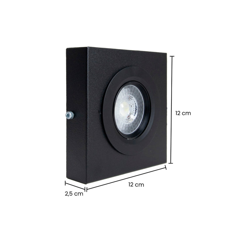 Spot Luminária Slim Sobrepor Teto Beiral Alumínio LED 7W Luz Quente Externo ST3250
