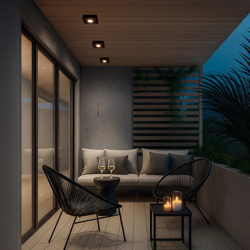 Spot Luminária Slim Sobrepor Teto Beiral Alumínio LED 7W Branco Frio Externo ST3250