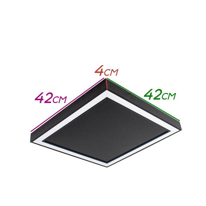 Plafon Sobrepor Fit Edge Preto Led 33,6w 3000k 42cm Newline PL0123LED3-PT St1999